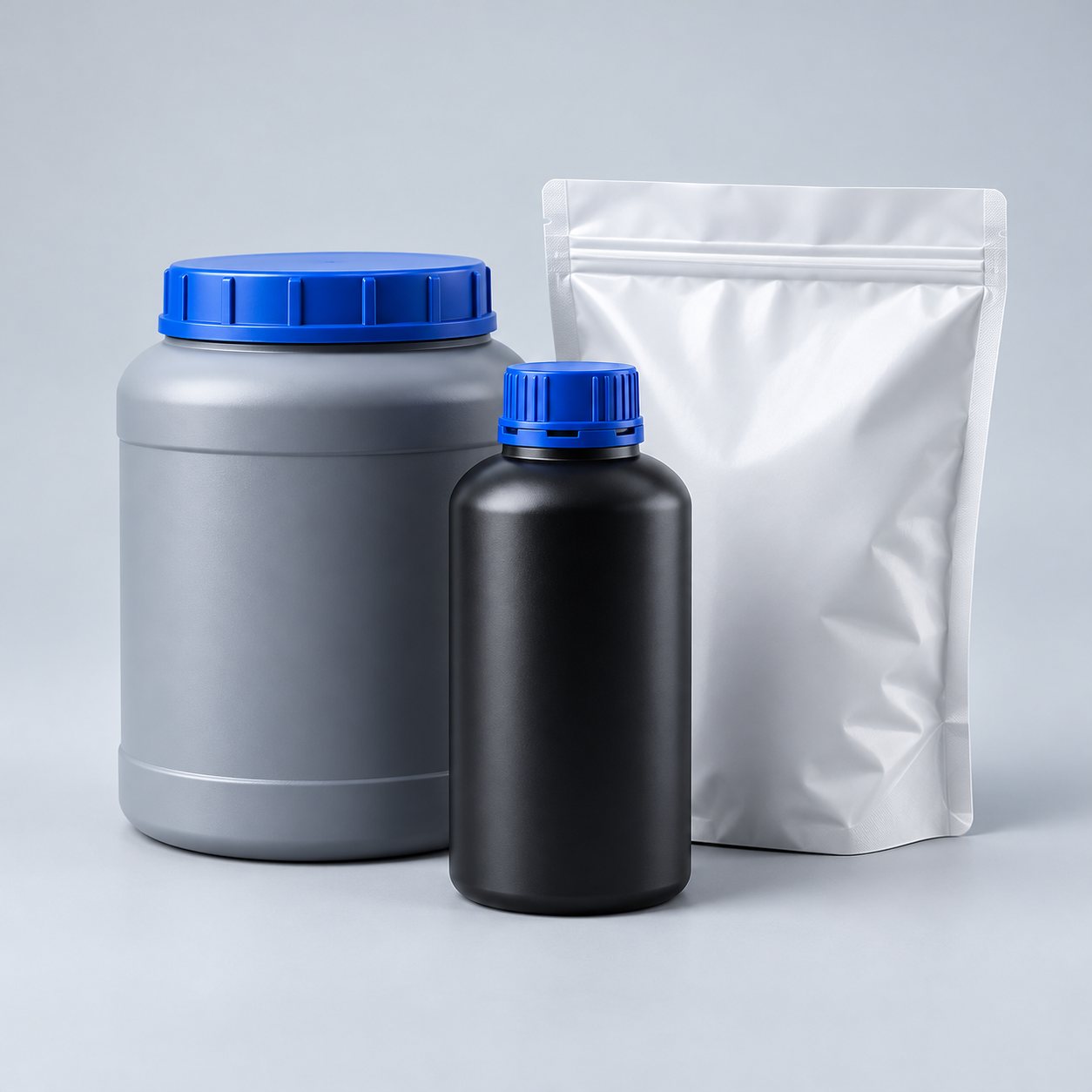 Illustrative unbranded material containers