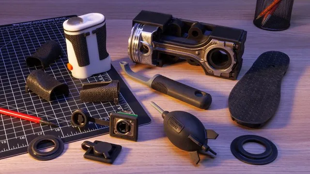 Flexible printed parts from the Flexible 80A Resin V2 announcement.