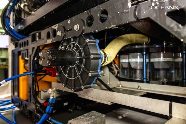 A printed suction pump installed on OceanX’s remotely operated vehicle.