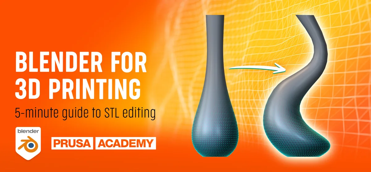 Prusa Academy’s Blender mesh-editing course illustration.