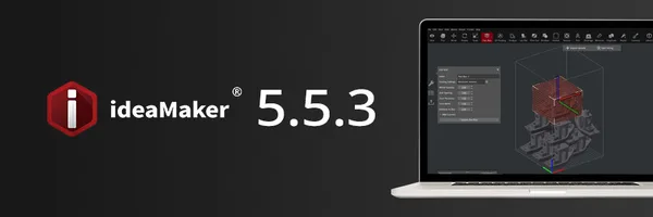 Raise3D ideaMaker 5.5.3 release artwork showing the slicing interface.
