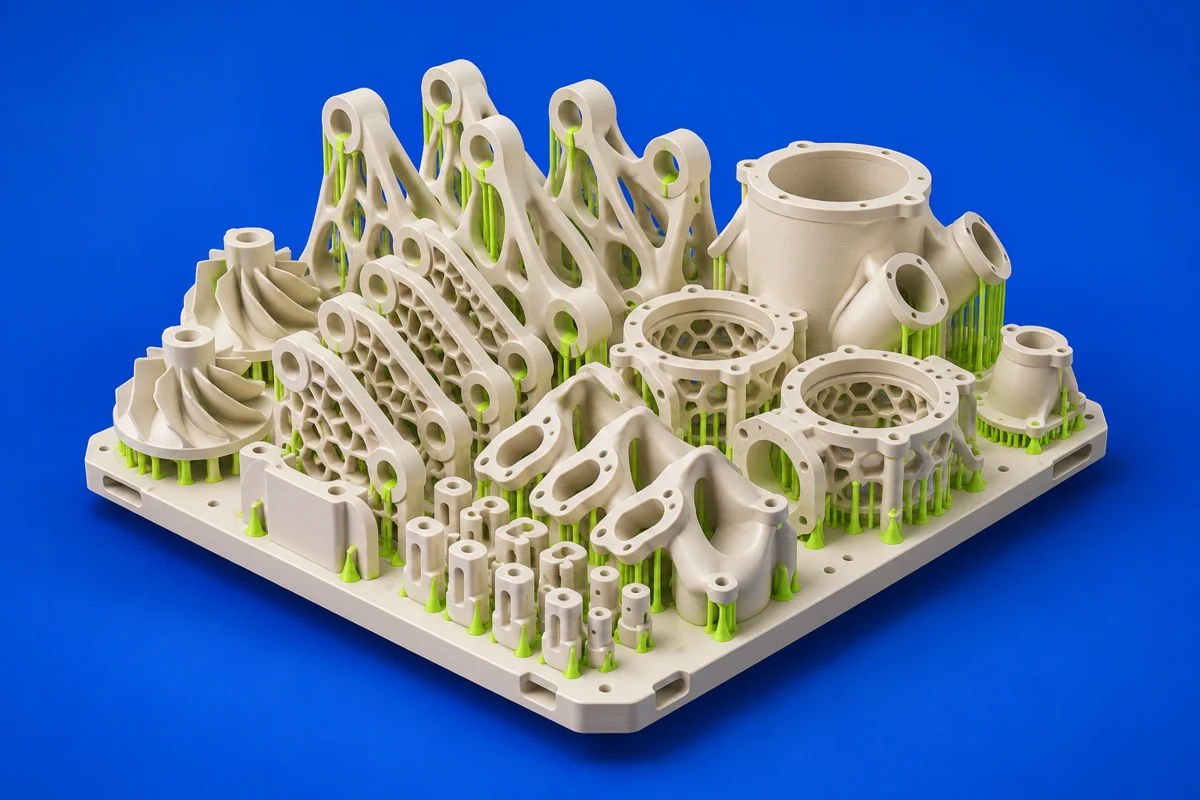 Original conceptual illustration of industrial additive preparation for Autodesk Netfabb