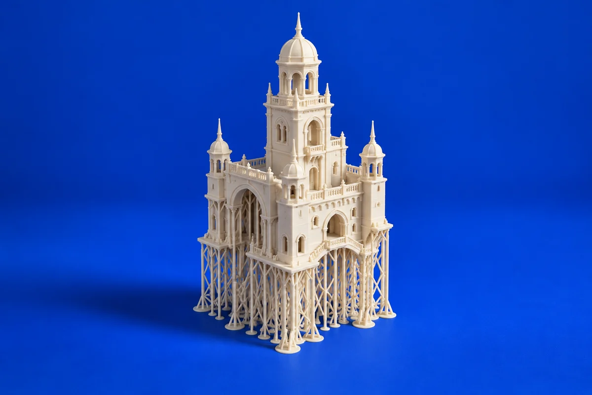 Original conceptual illustration of resin print preparation for CHITUBOX