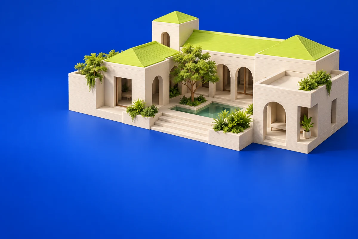Original conceptual illustration of architectural models & spatial concepts for SketchUp